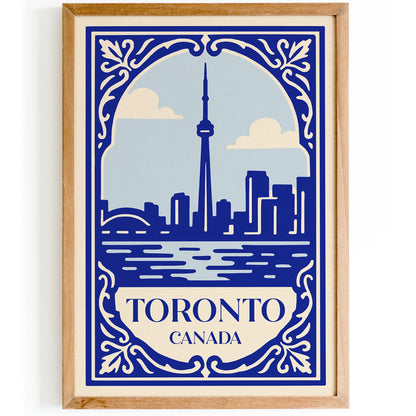 Toronto Canada Poster - Blue Canadian Cityscape Print