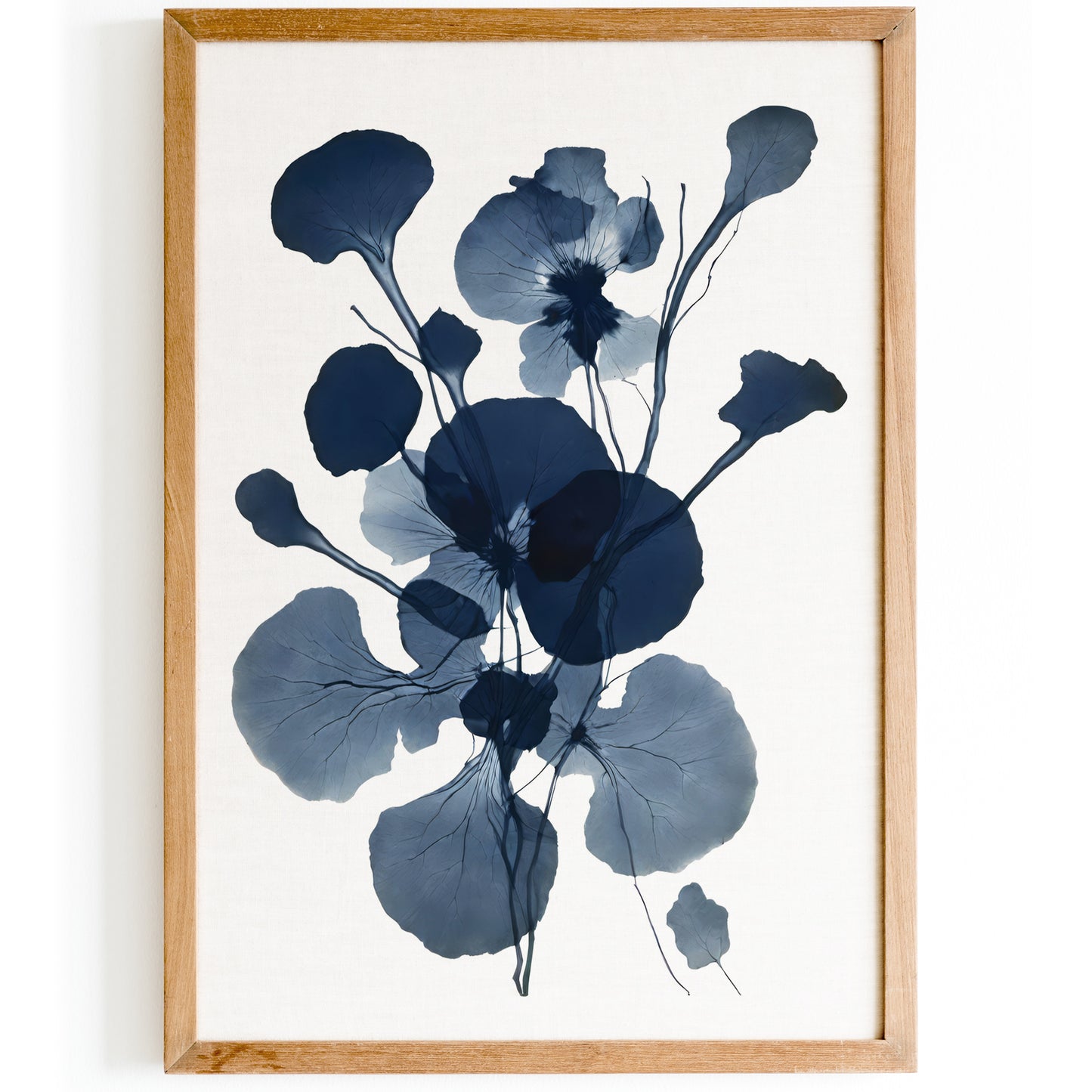 Floral Blue Ink Print