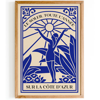 Côte d’Azur Travel Poster Art - Retro French Riviera Print