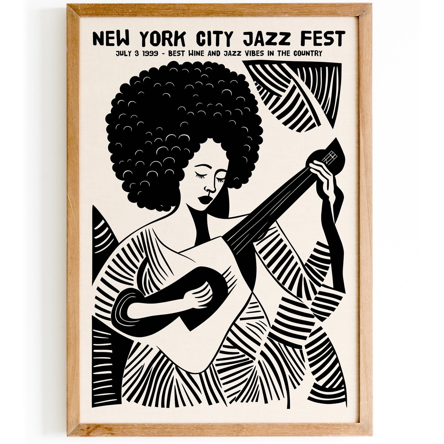 Black and White Retro Jazz Fest Poster