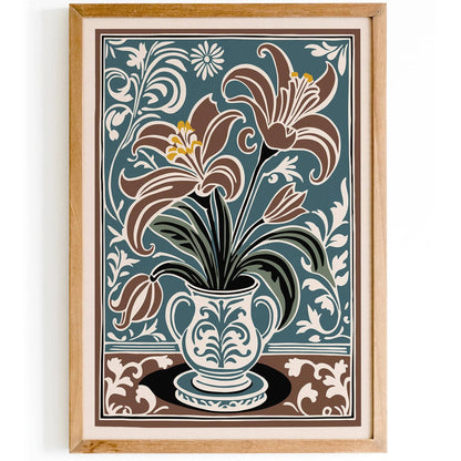 Rococo Revival Floral Vintage Wall Art Print