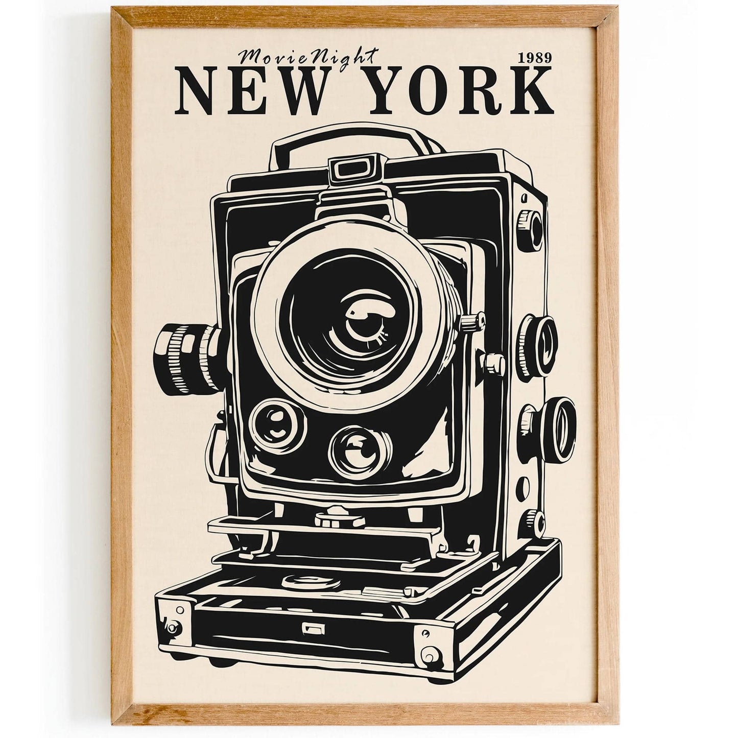 Movie Night New York City Vintage Poster