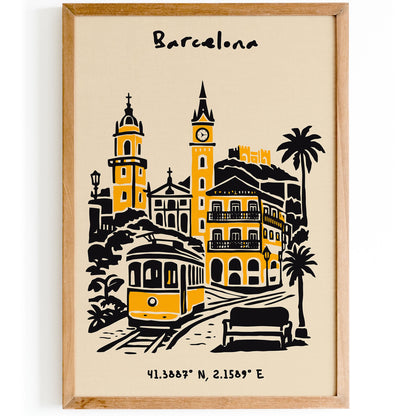 Barcelona Spain Poster 2026 – Travel Wall Art Print