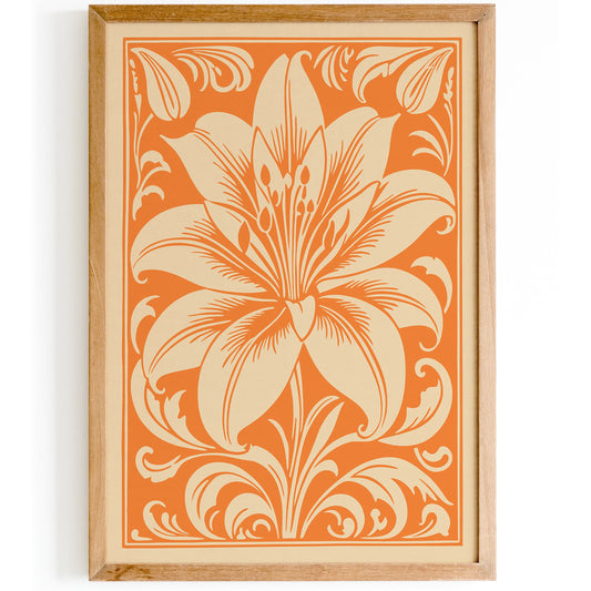 Lily Flower Orange Poster