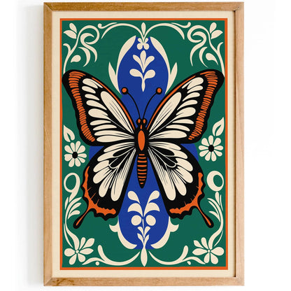 Vintage Rococo Butterfly Animal Art Print