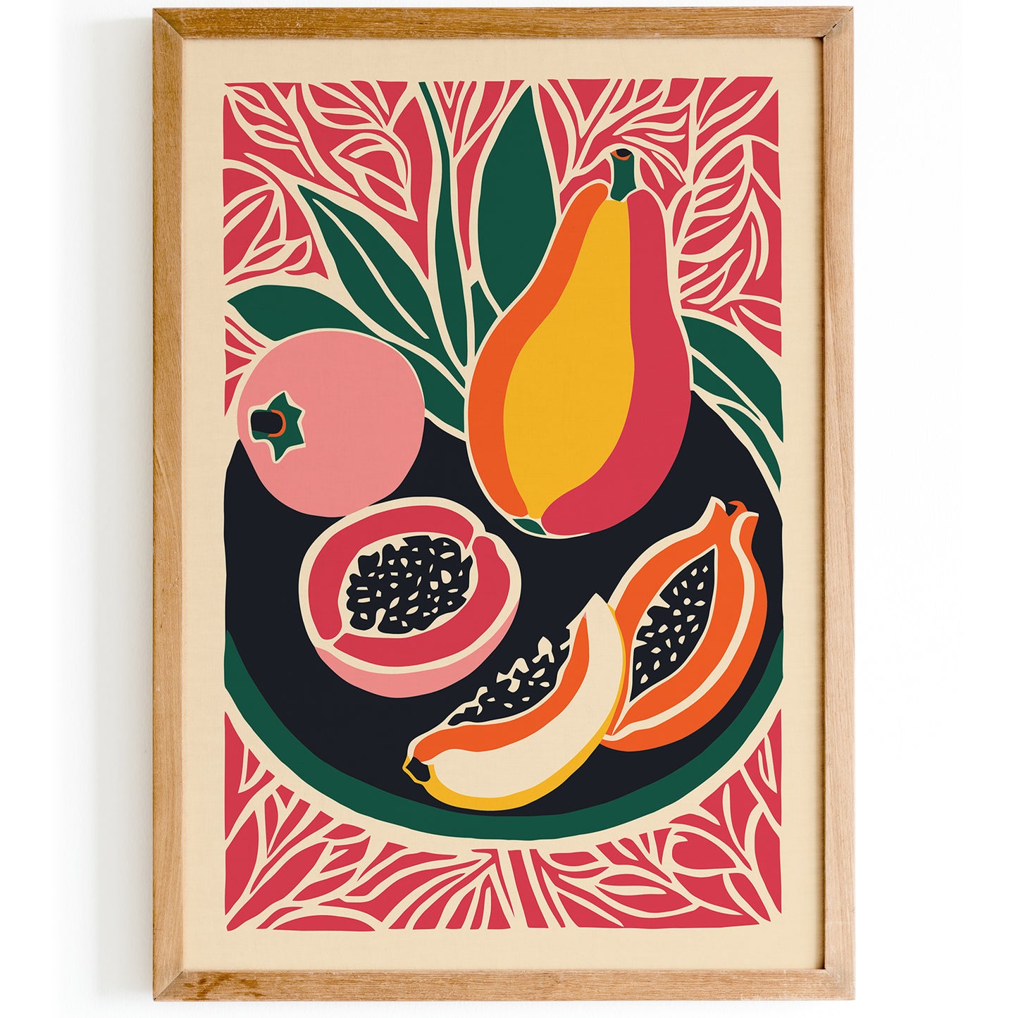 Colorful Papaya Kitchen Art