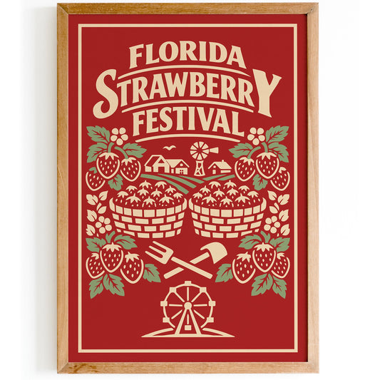 Vintage Florida Strawberry Festival Poster