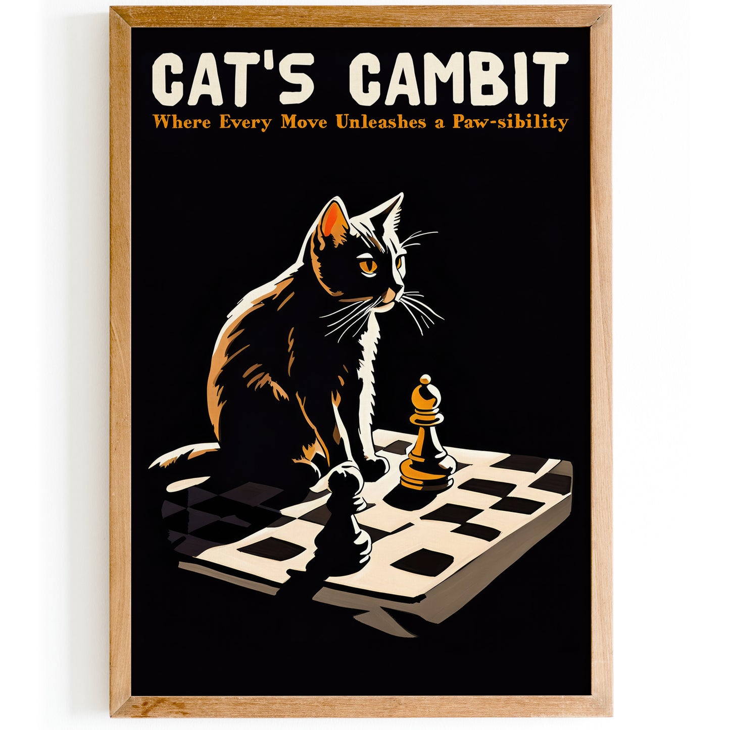 Cat's Gambit Chess Poster