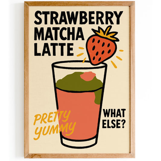 Strawberry Matcha Latte Poster