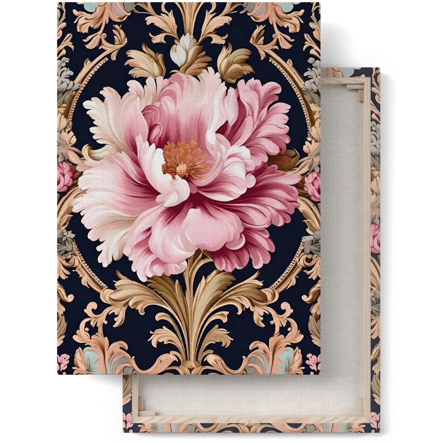 Victorian Pink Flower Canvas Art