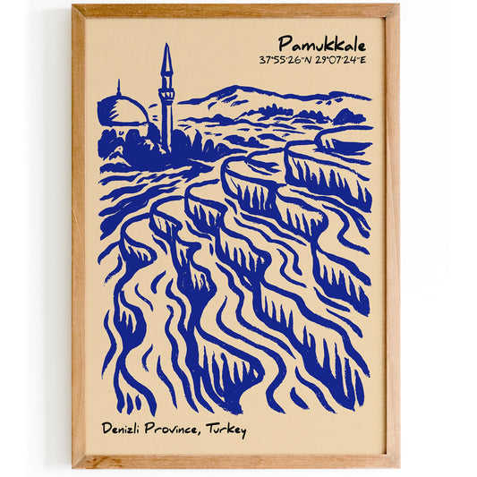 Pamukkale Poster - Turkey Travel Wall Art Print