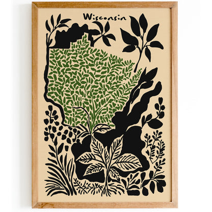 Wisconsin Abstract Map Poster