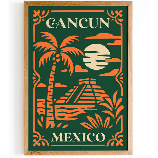 Cancun Mexico Travel Poster