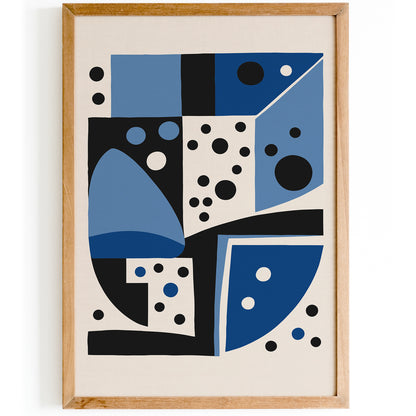 Blue Mid Century Geometric Print