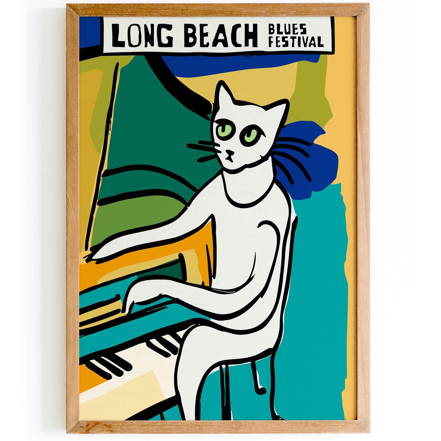 Long Beach Blues Festival Cat Poster