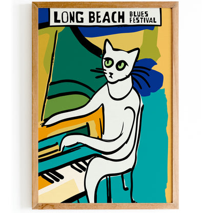 Long Beach Blues Festival Cat Poster