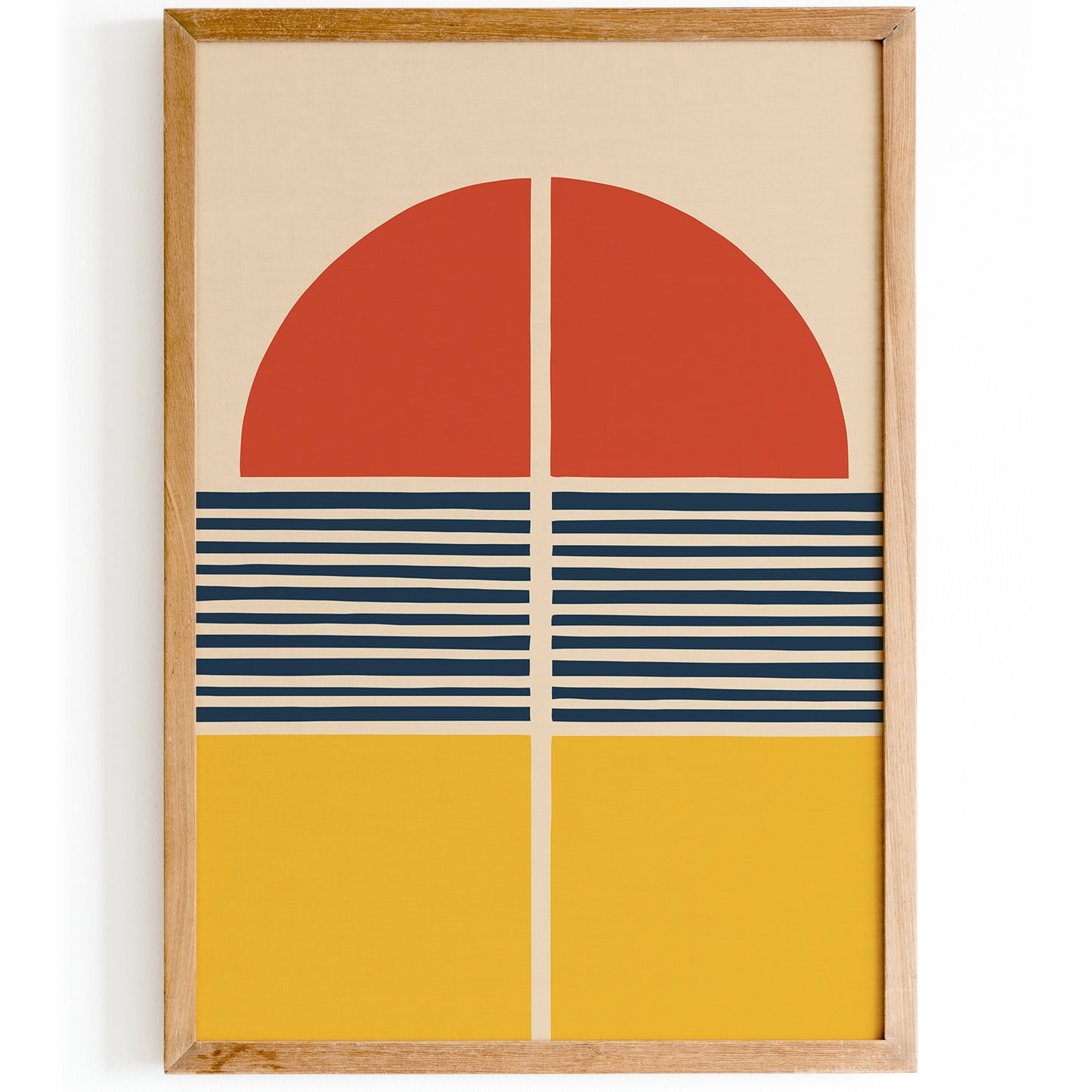 Mid Century Sun Geometric Art Print 2024