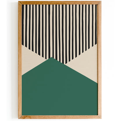 Retro Green Geometric Art Print