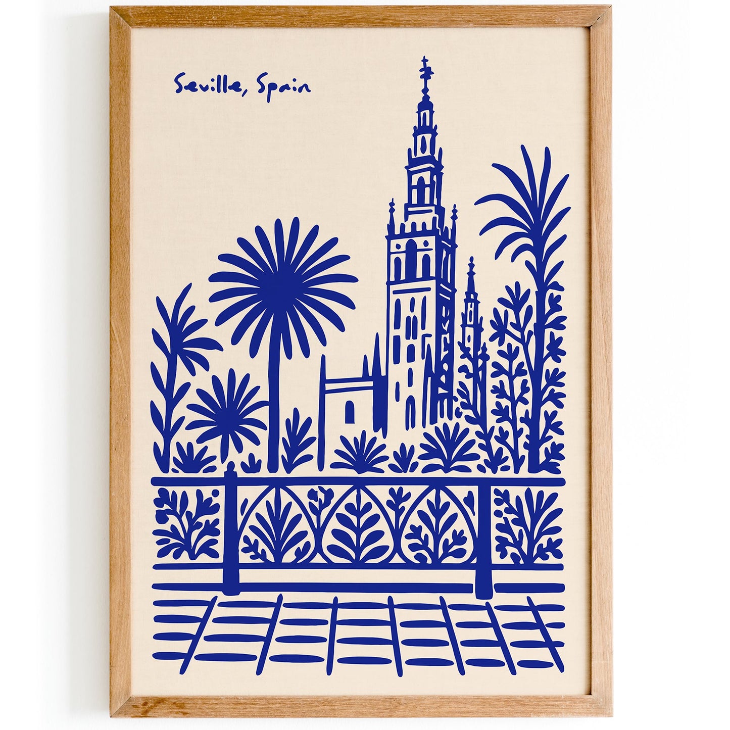 Seville, Spain Blue Travel Poster