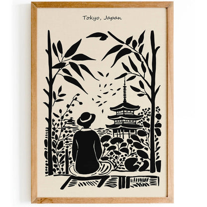 Tokyo Japan Poster - Black & White Travel Print