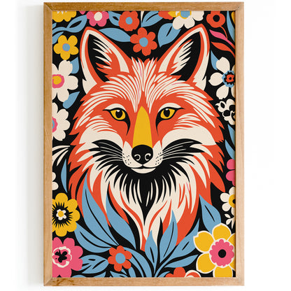 Colorful Boho Chic Fox Art Print