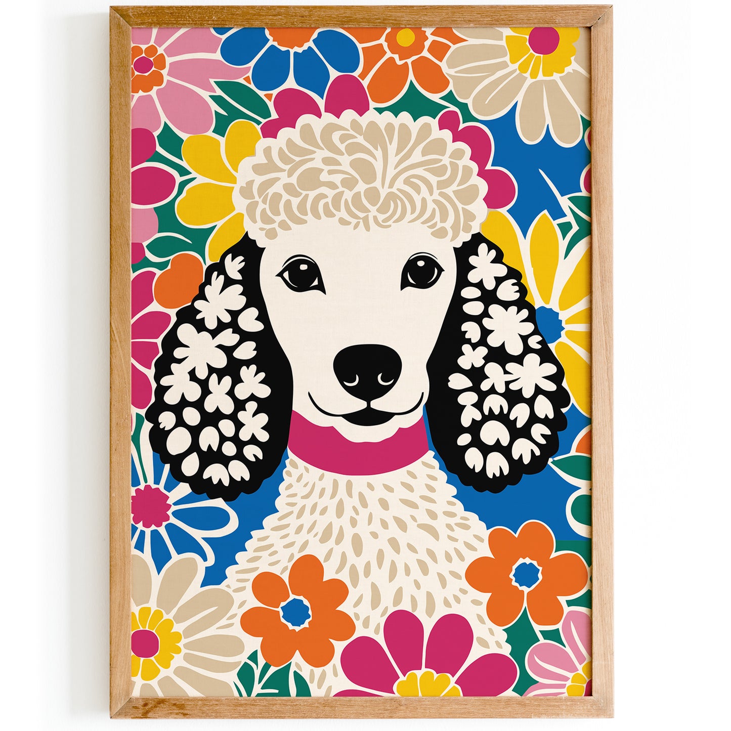 Colorful Poodle Dog Art Print