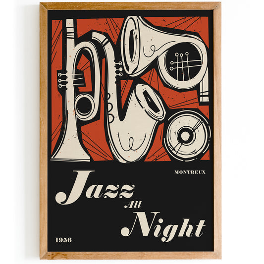 Jazz All Night, Montreux Music Poster