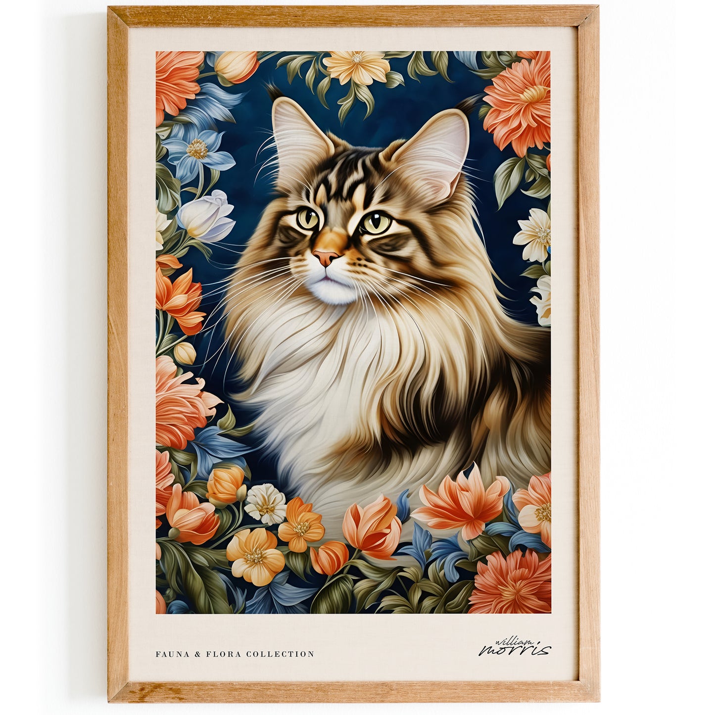 Maine Coon Cat Victorian Portrait Wall Art