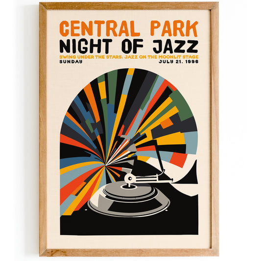 Central Park 1996 Retro Jazz Festival Poster