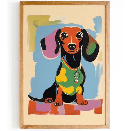 Colorful Dachshund Painting Poster