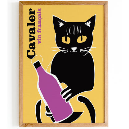 Cavaler French Wine Retro Poster