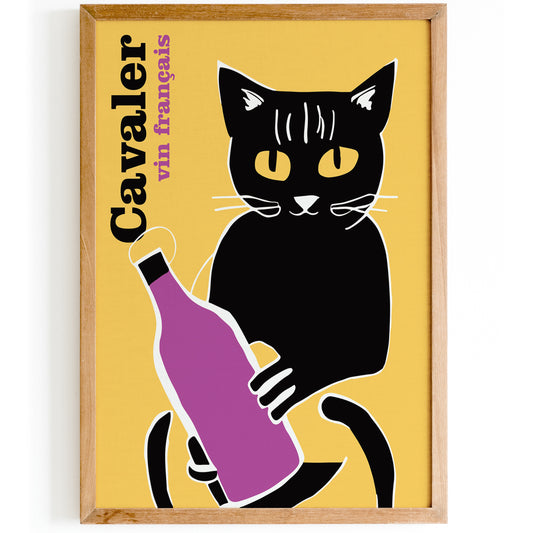 Cavaler French Wine Retro Poster