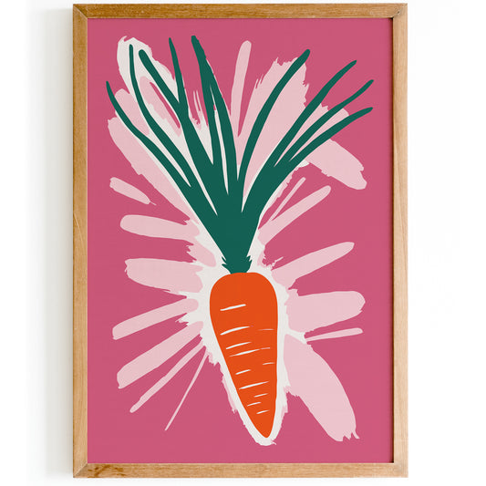 Pink Pop Art Carrot Poster