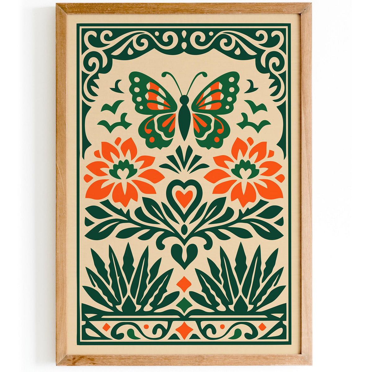 Mexican Boho Butterfly Art Poster