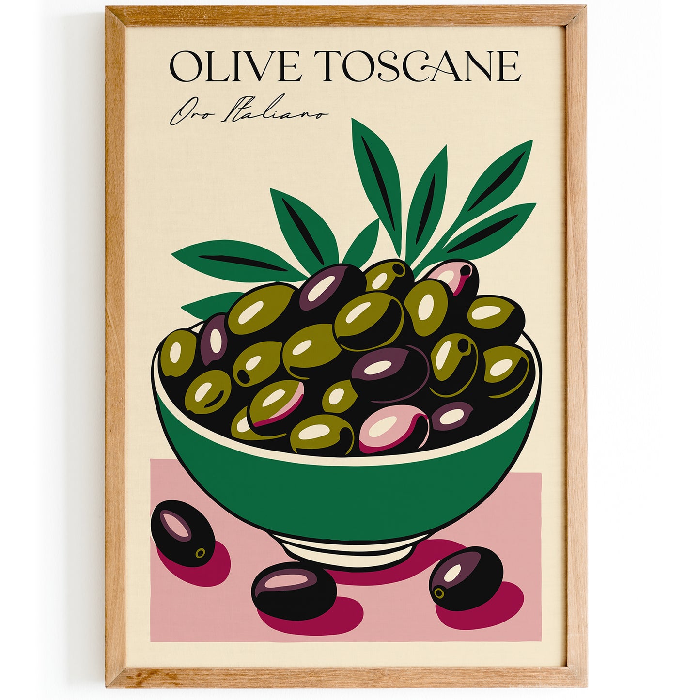 Retro Olive Toscane Kitchen Art Print