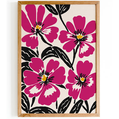 Magenta Flowers Wall Art