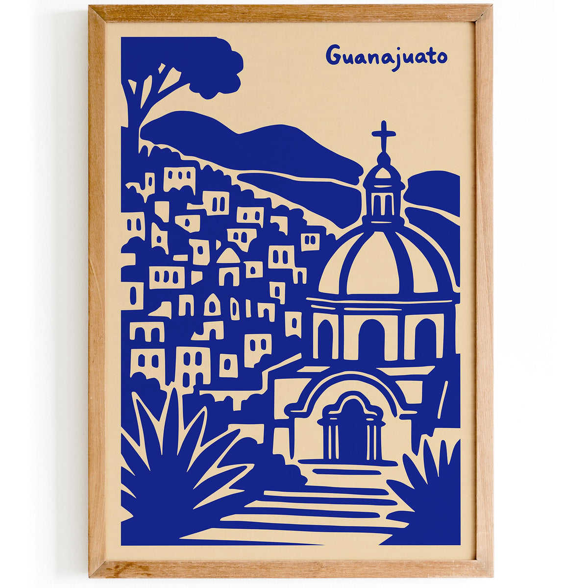 Guanajuato Mexico Blue Cityscape Travel Poster