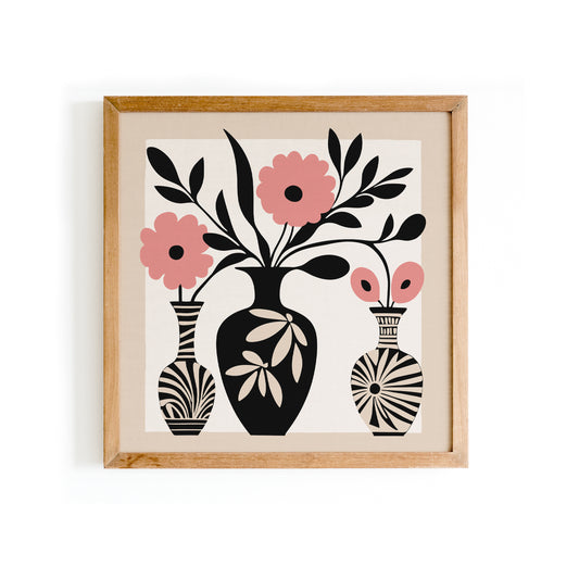 Scandinavian Flowers Square Art Print