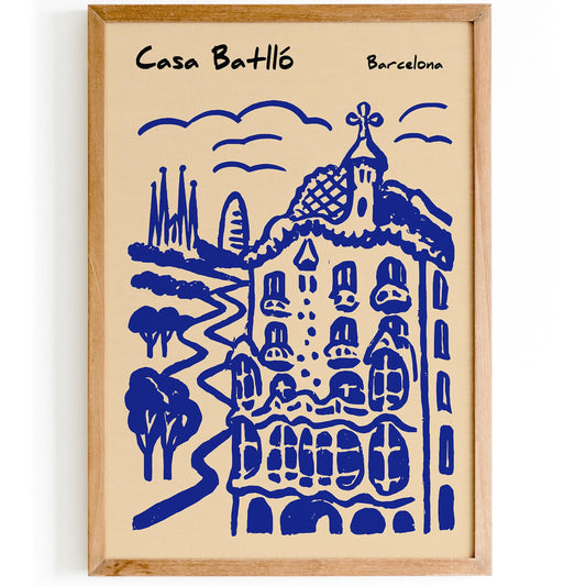 Casa Batlló Poster - Barcelona Gaudi Architecture Wall Art