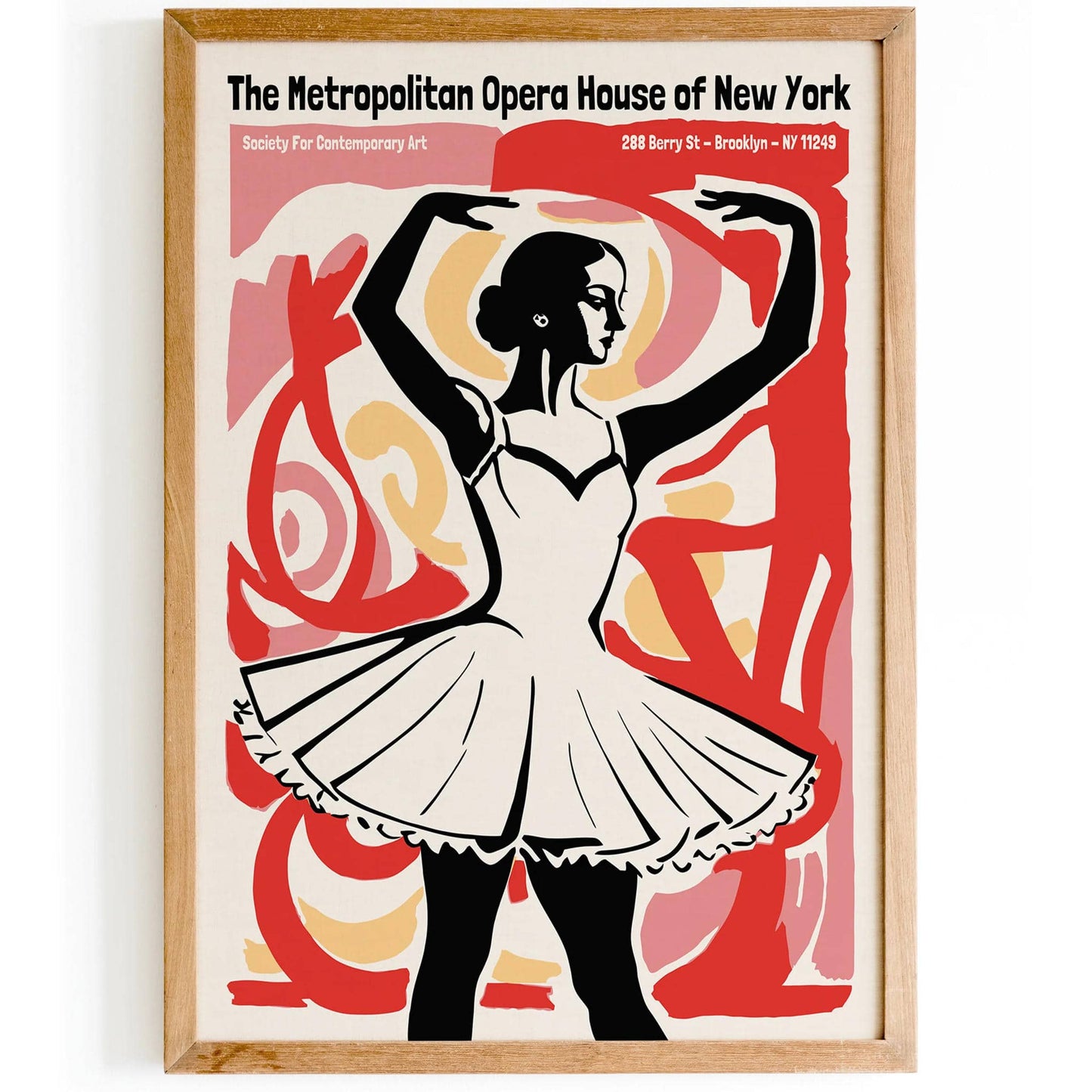 Retro NYC Ballerina Wall Art Print