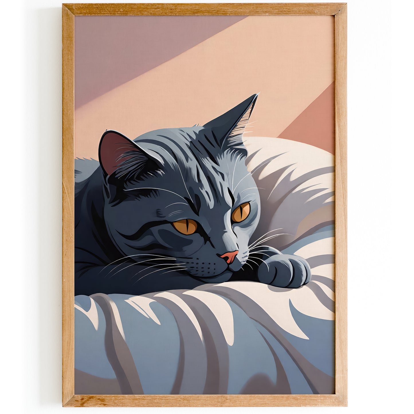 Napping Gray Kitten Art Print