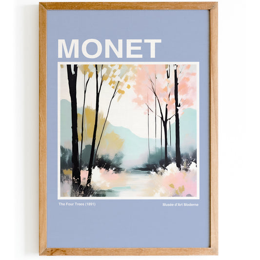 Monet Four Trees Poster