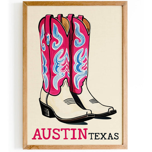 Stylish Texas Cowgirl Boots Print