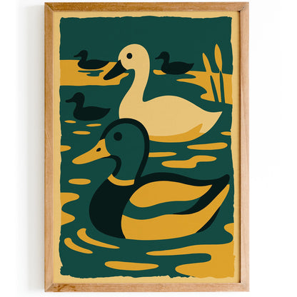 Golden Duck Pond Print