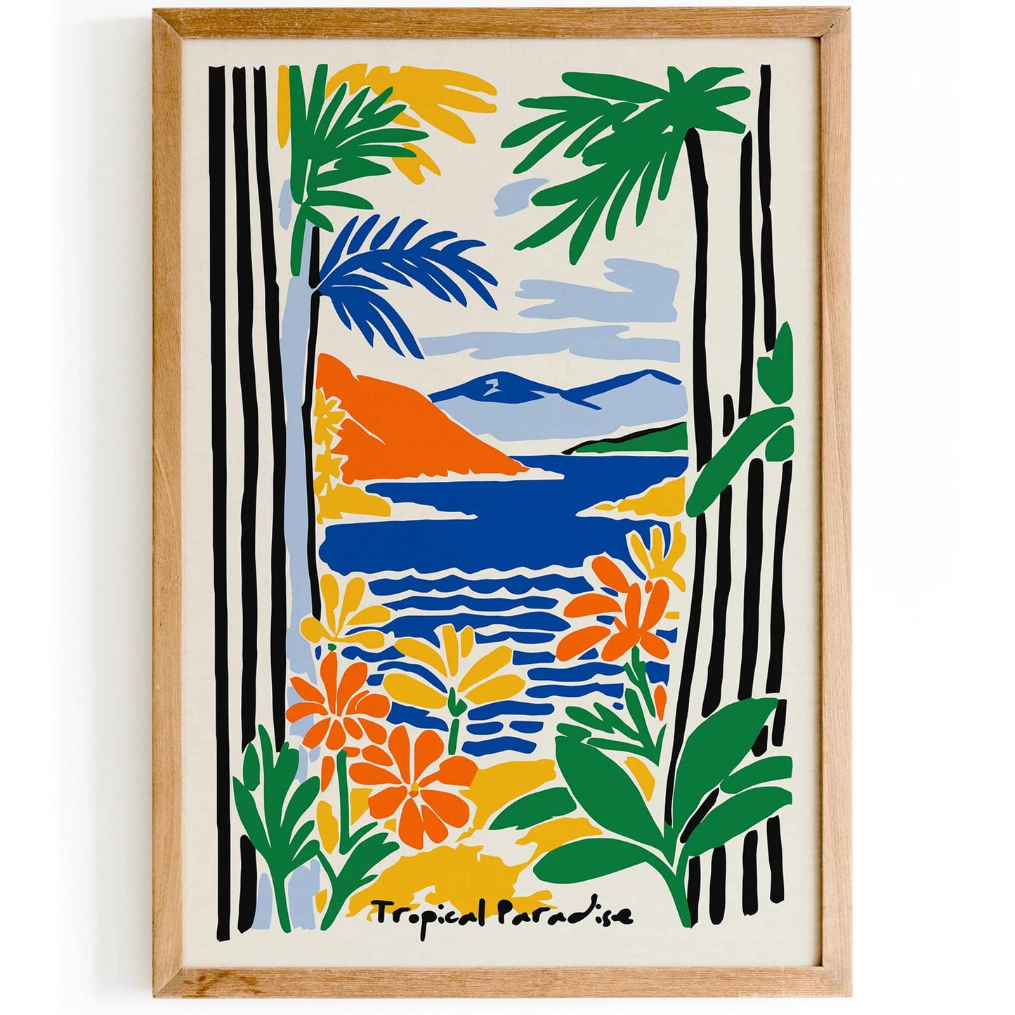 Tropical Paradise Poster, Romantic Beach Wall Art