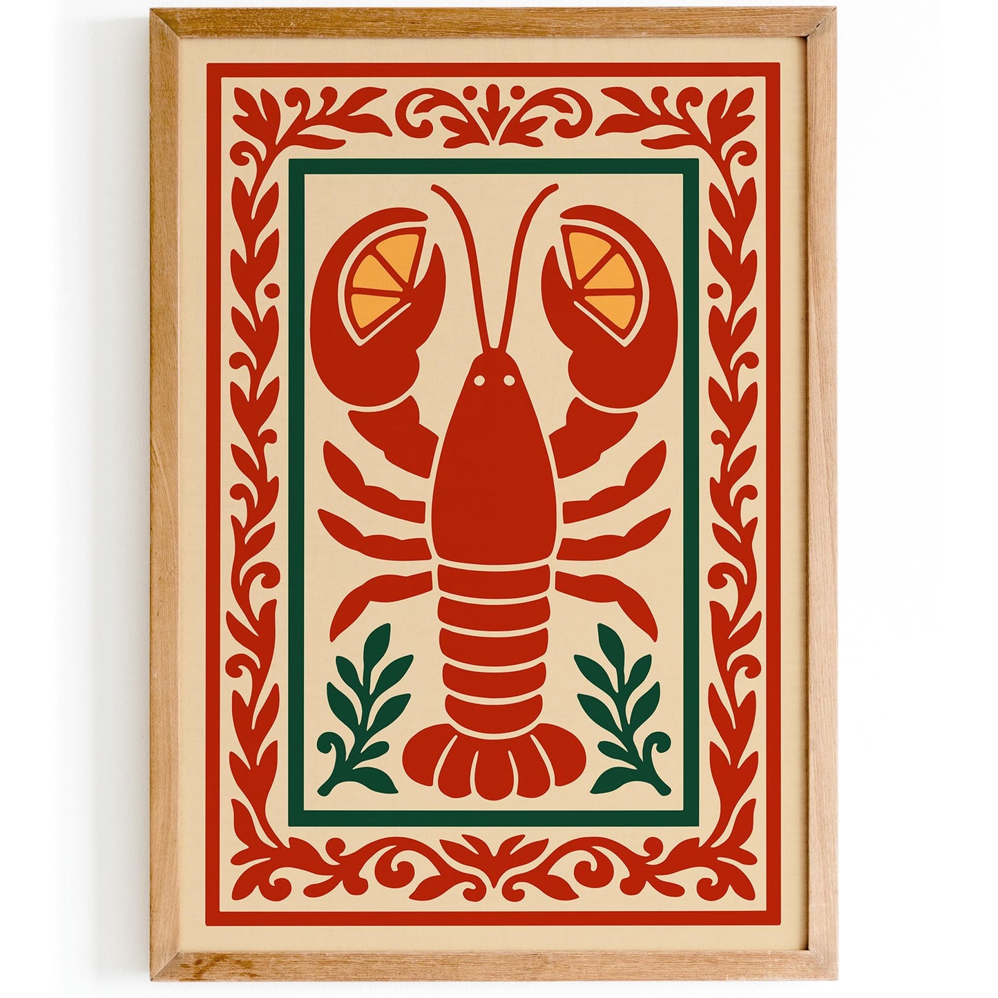 Lobster Rococo Poster - Red Kitchen Decor