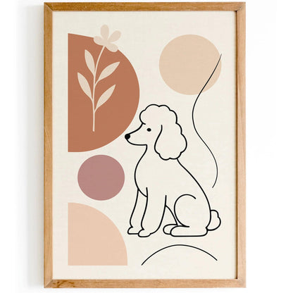 Aesthetic Poodle Dog in Neutral Soft Tones Poster