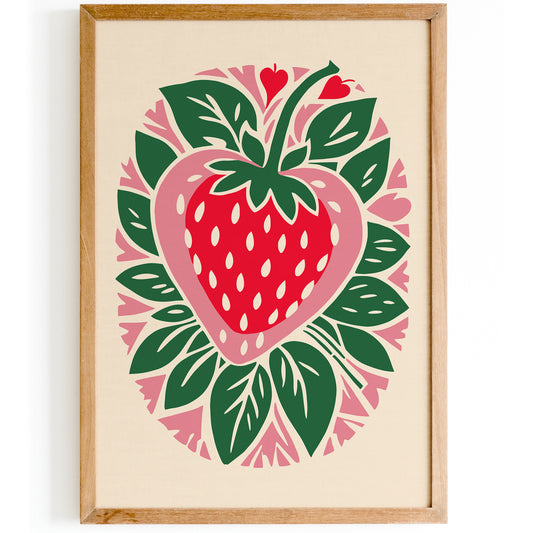 Cute Strawberry Art Print 2025