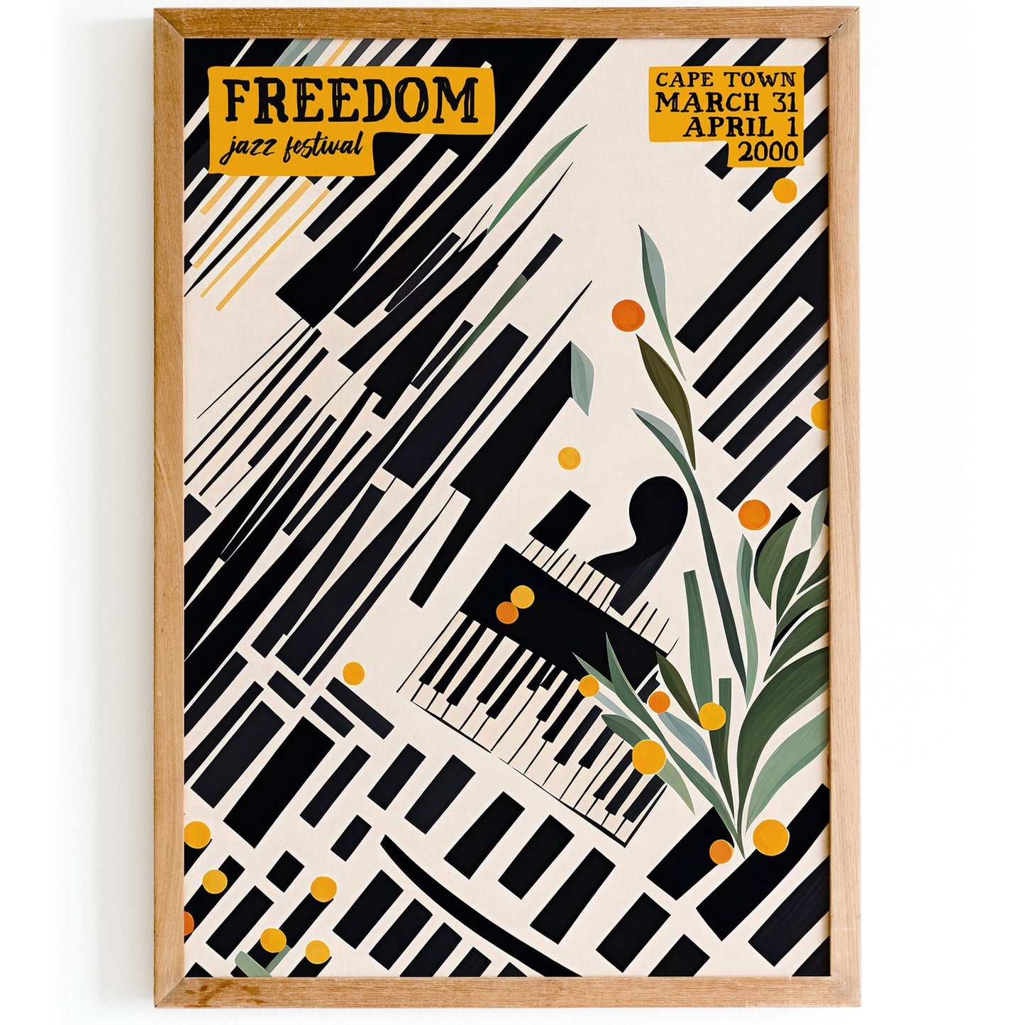 Freedom Jazz Festival 2000 Retro Piano Poster