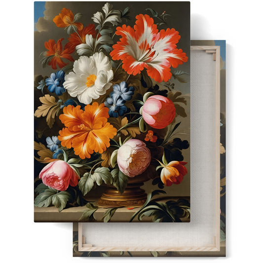 Baroque Chic Floral Canvas Print
